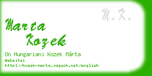 marta kozek business card